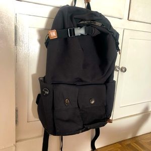 Black multi-pocketed backpack